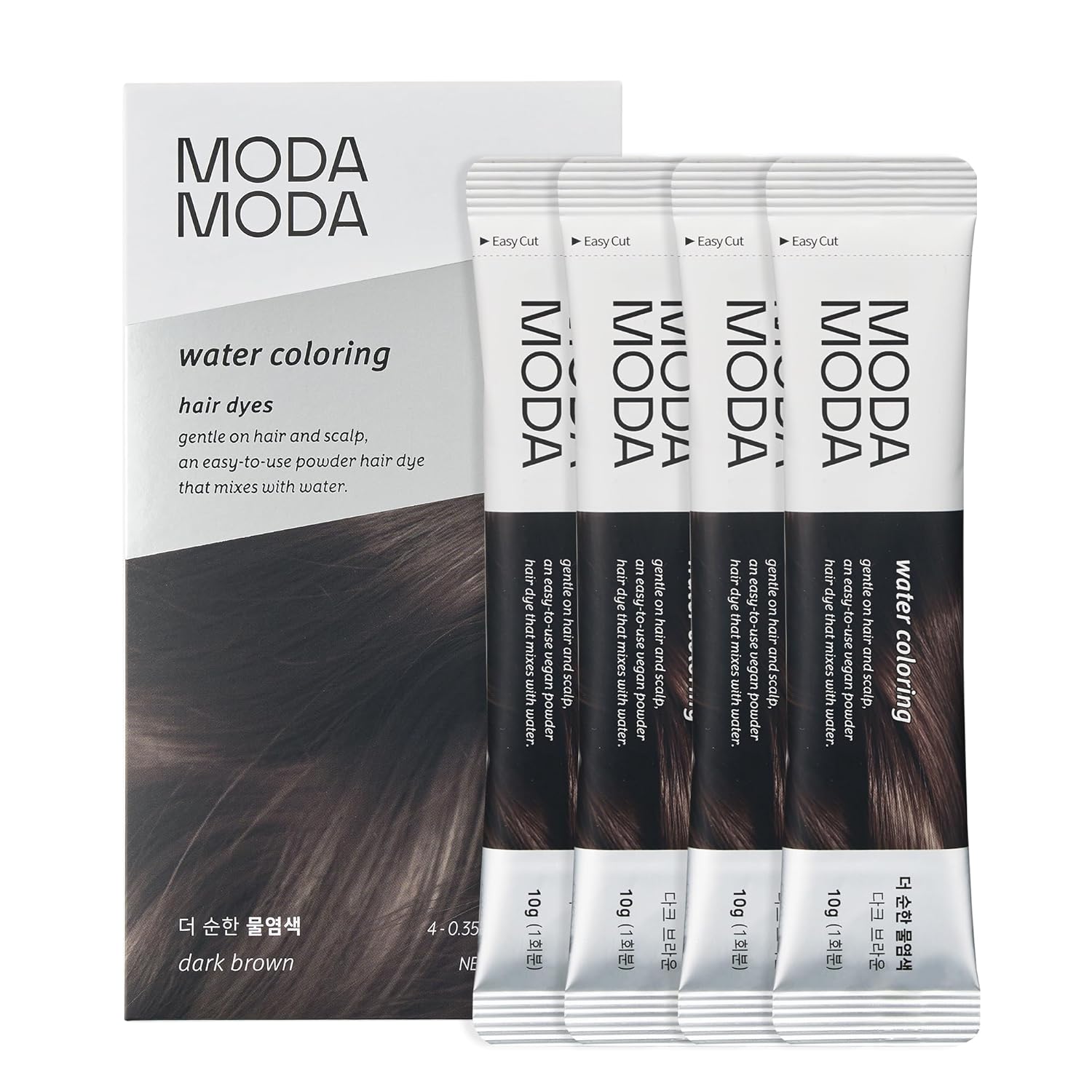 modamoda modamoda water coloring hair dyes black 0.35 oz. x 4ea