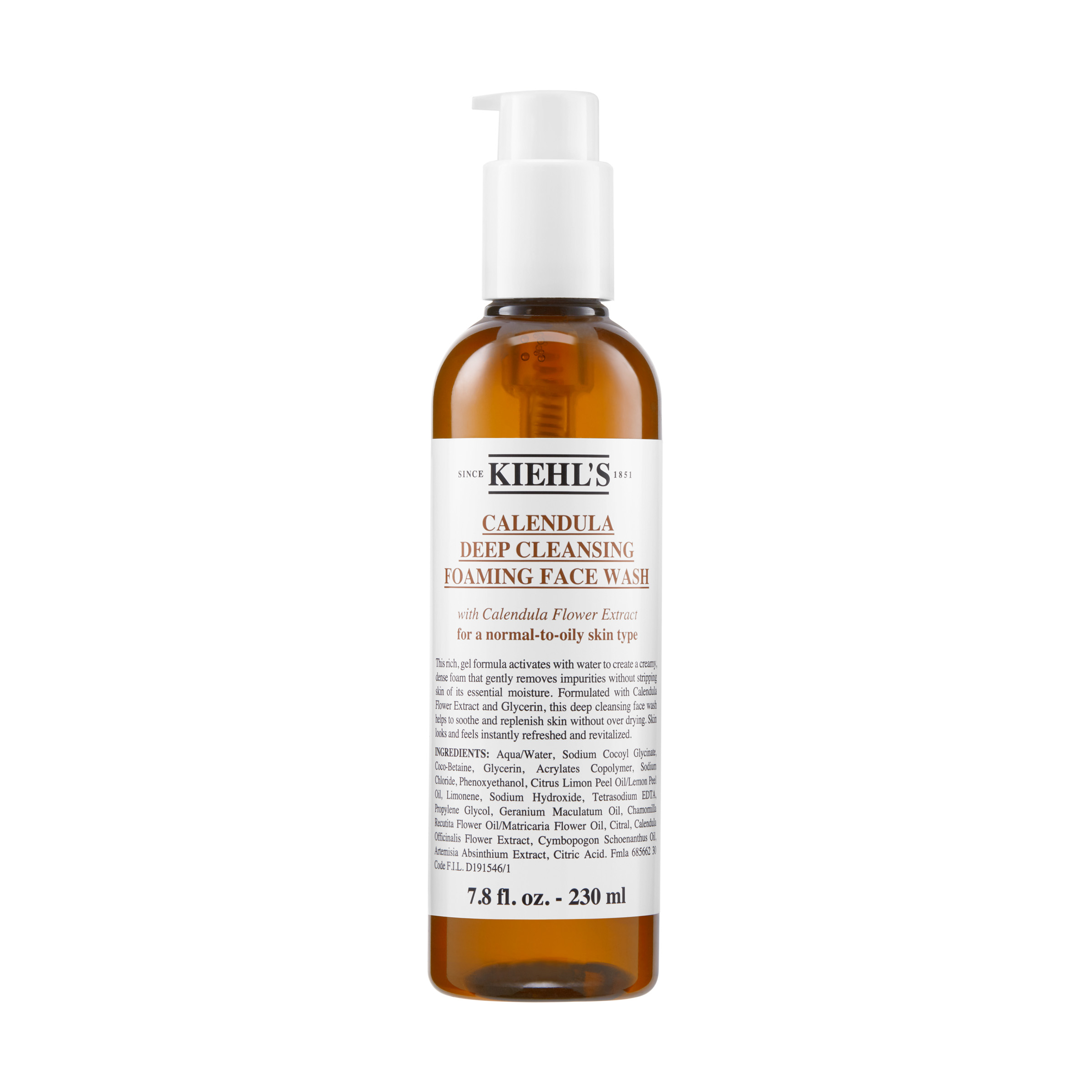 kiehls kiehl's calendula deep cleansing foaming face wash 7.8 fl. oz.