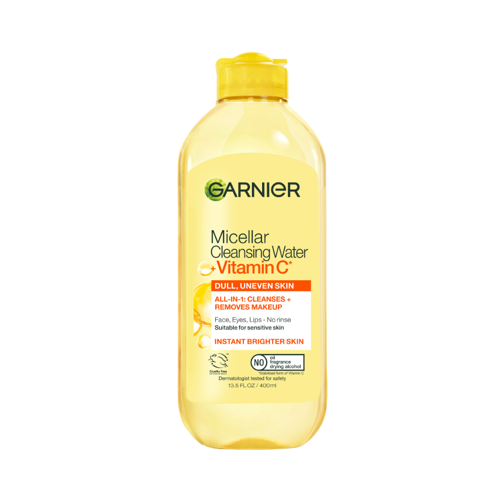 garnier garnier skinactive micellar makeup remover with vitamin c for dull and uneven skin 13.5 fl. oz.