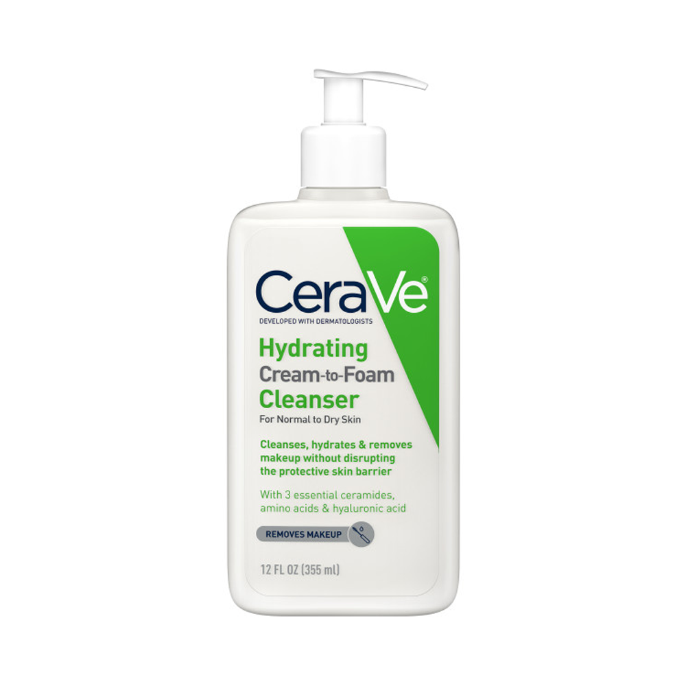 cerave cerave hydrating cream-to-foam cleanser 12 fl. oz.