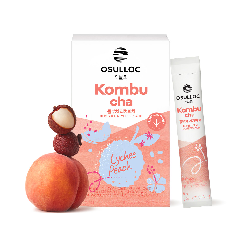 osulloc osulloc kombucha lychee peach 0.18 oz. x 10ea