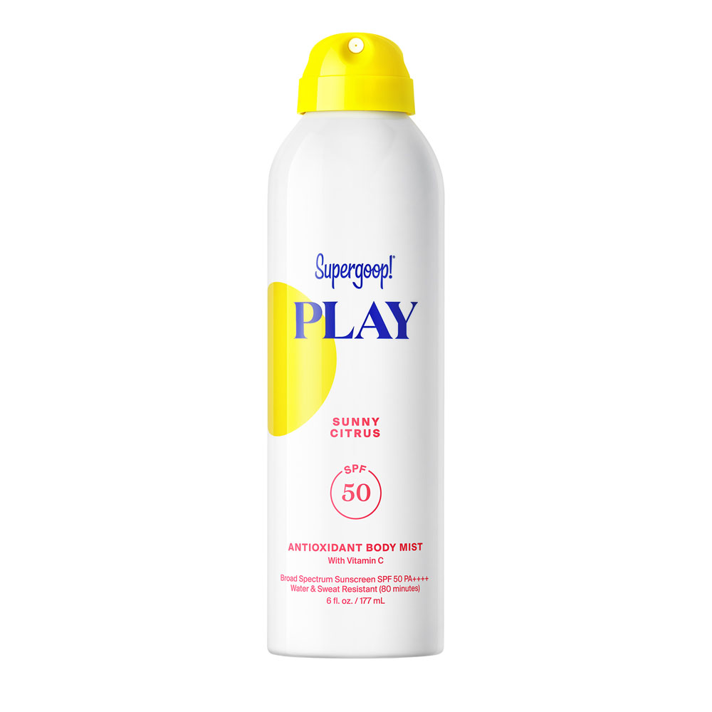 supergoop supergoop! play antioxidant body mist spf 50 with vitamin c 6 fl. oz. sunny citrus