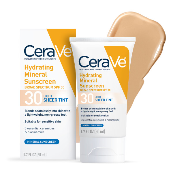 cerave cerave tinted hydrating face sunscreen spf 30 light 1.7 fl. oz.