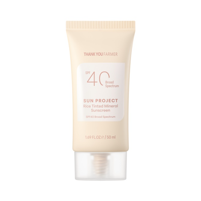 thankyoufarmer thankyou farmer sun project rice tinted mineral sunscreen 1.75 fl. oz.