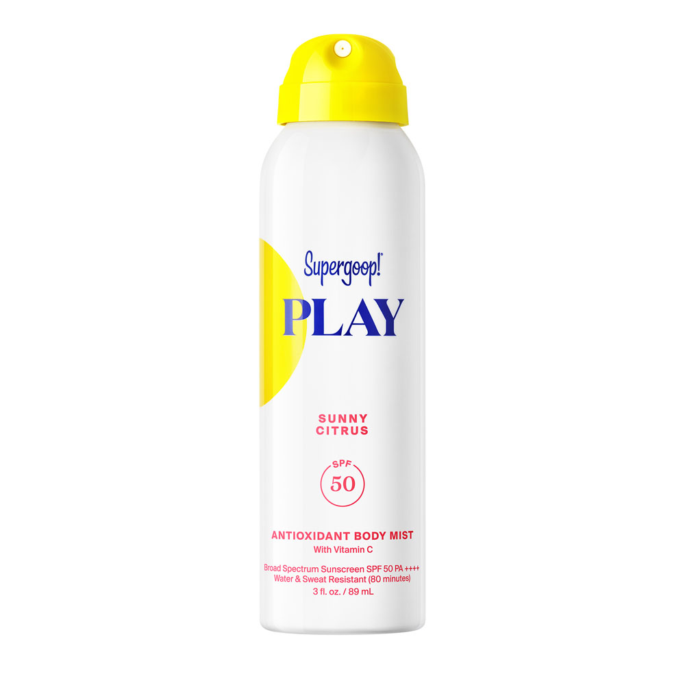 supergoop supergoop! play antioxidant body mist spf 50 with vitamin c 3 fl. oz. sunny citrus