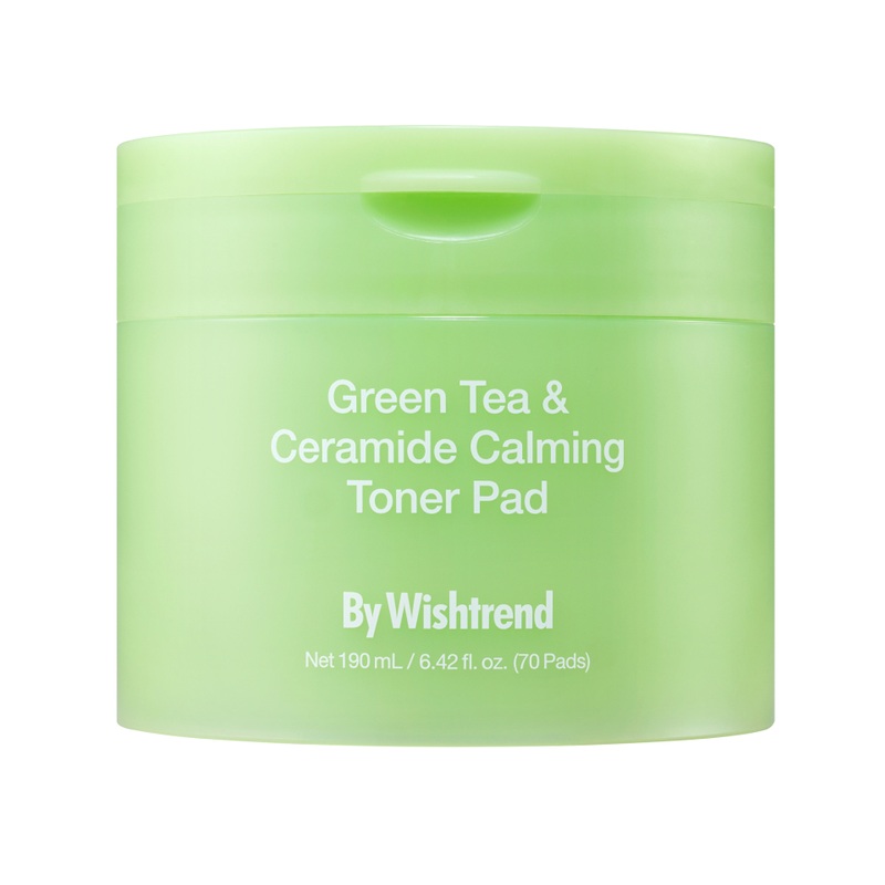 bywishtrend by wishtrend green tea & ceramide calming toner pad 70ct 6.42 fl. oz.