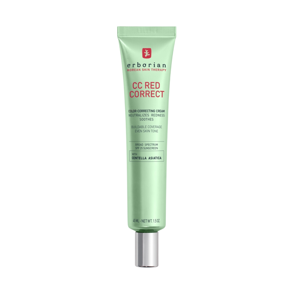 erborian erborian cc red correct color-correcting cream broad spectrum spf 25 sunscreen with centella asiatica 1.5 oz.
