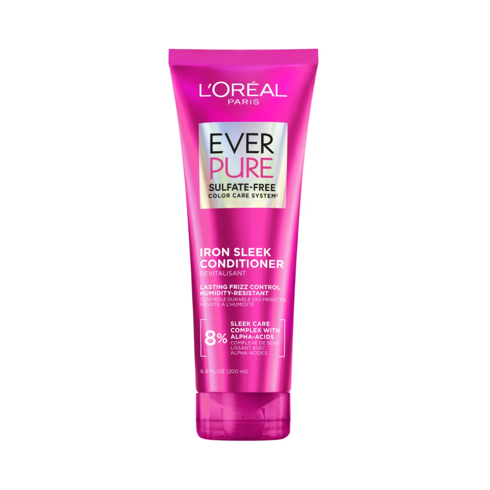 lorealparis l'oreal paris sulfate free iron sleek smoothing conditioner, everpure, 6.8 fl. oz.