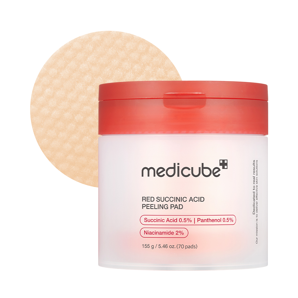 medicube medicube red succinic peeling pad 70ct 5.46 oz.