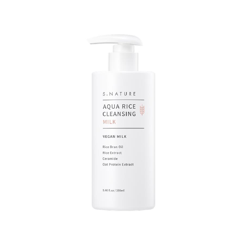 snature s.nature aqua rice cleansing milk 9.46 fl. oz.