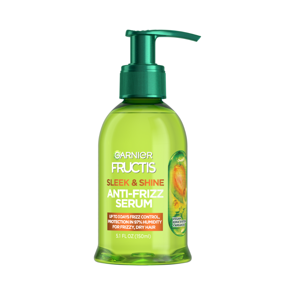 garnier garnier fructis sleek & shine anti-frizz serum for frizzy, dry hair 5.1 fl. oz.