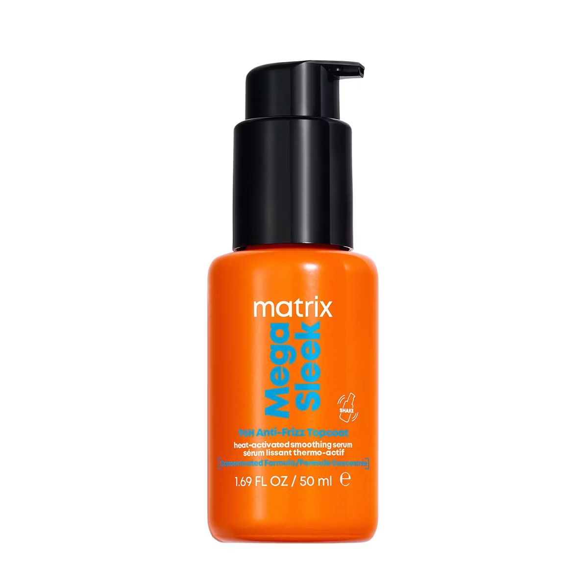 matrix matrix mega sleek 96h anti-frizz topcoat smoothing hair serum mini 1.69 fl. oz.