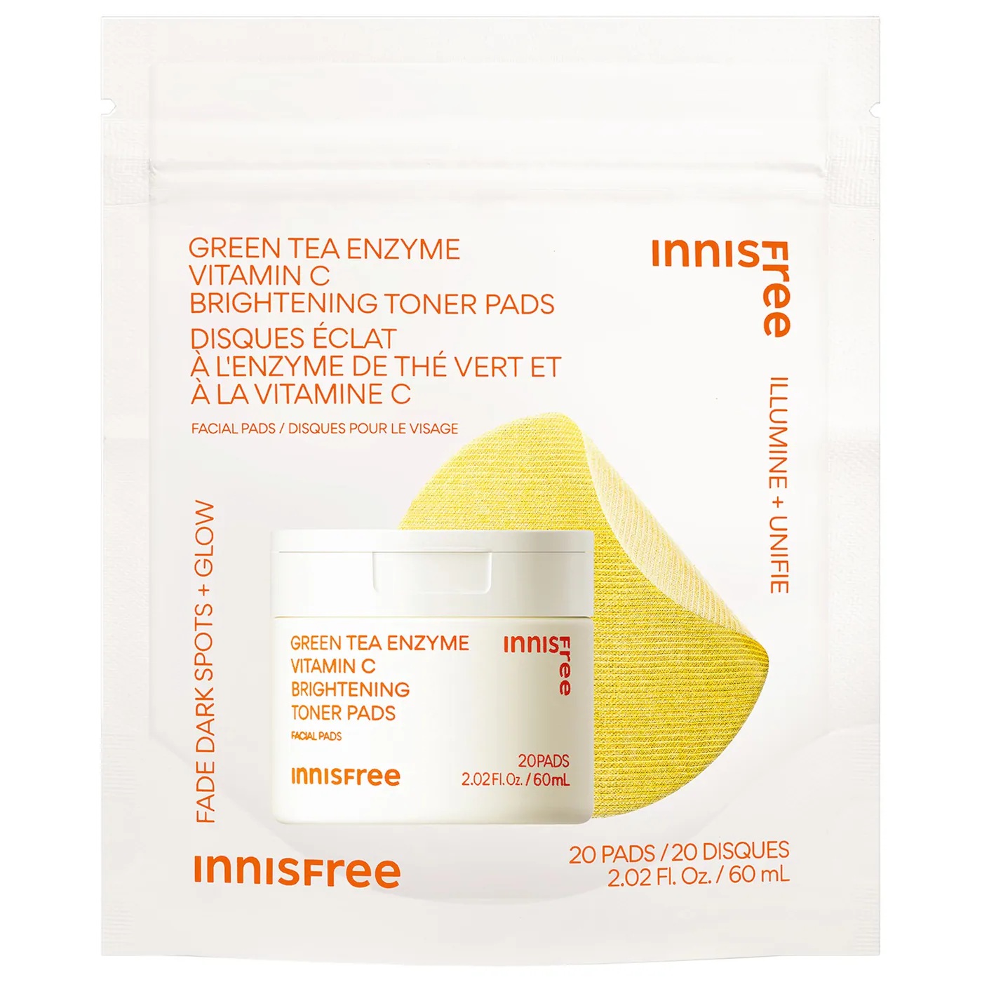 innisfree innisfree green tea enzyme vitamin c brightening toner pads 20ct 2.02 fl. oz.