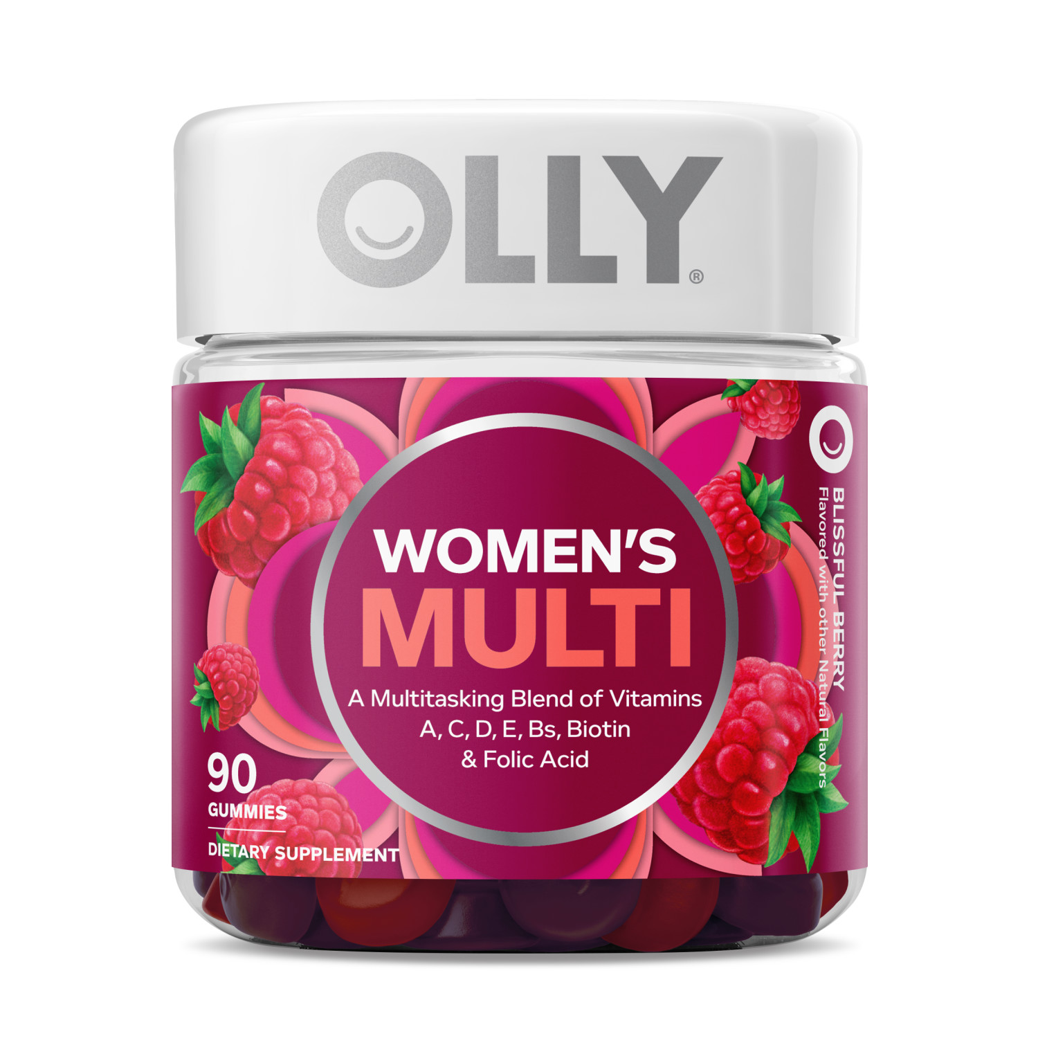 olly olly women's multivitamin gummy - blissful berry, 90ct