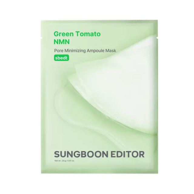 sungbooneditor sungboon editor green tomato nmn pore minimizing ampoule mask 10ct 0.81 oz.
