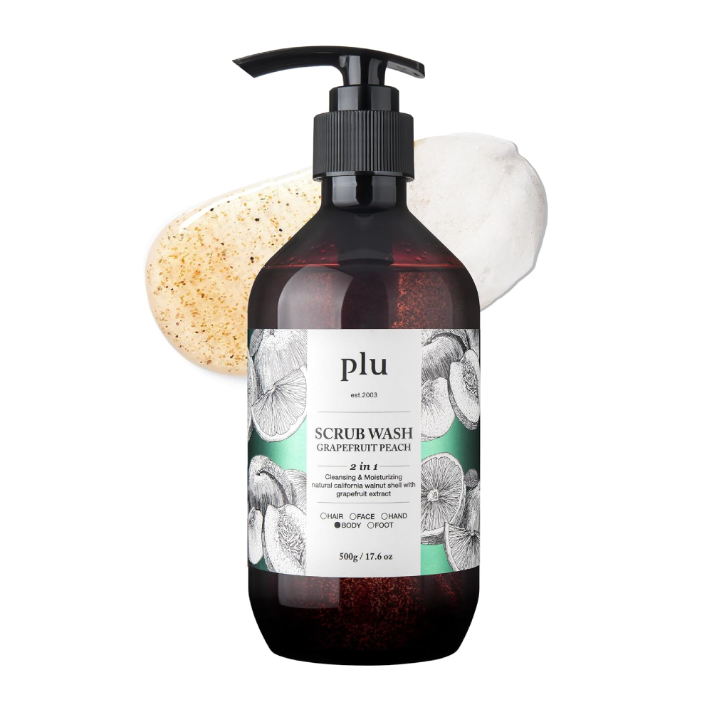 plu plu scrub wash grapefruit peach 17.6 oz.