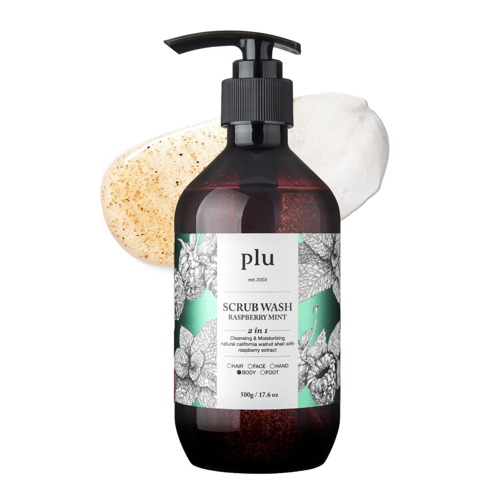 plu plu scrub wash raspberry mint 17.6 oz.