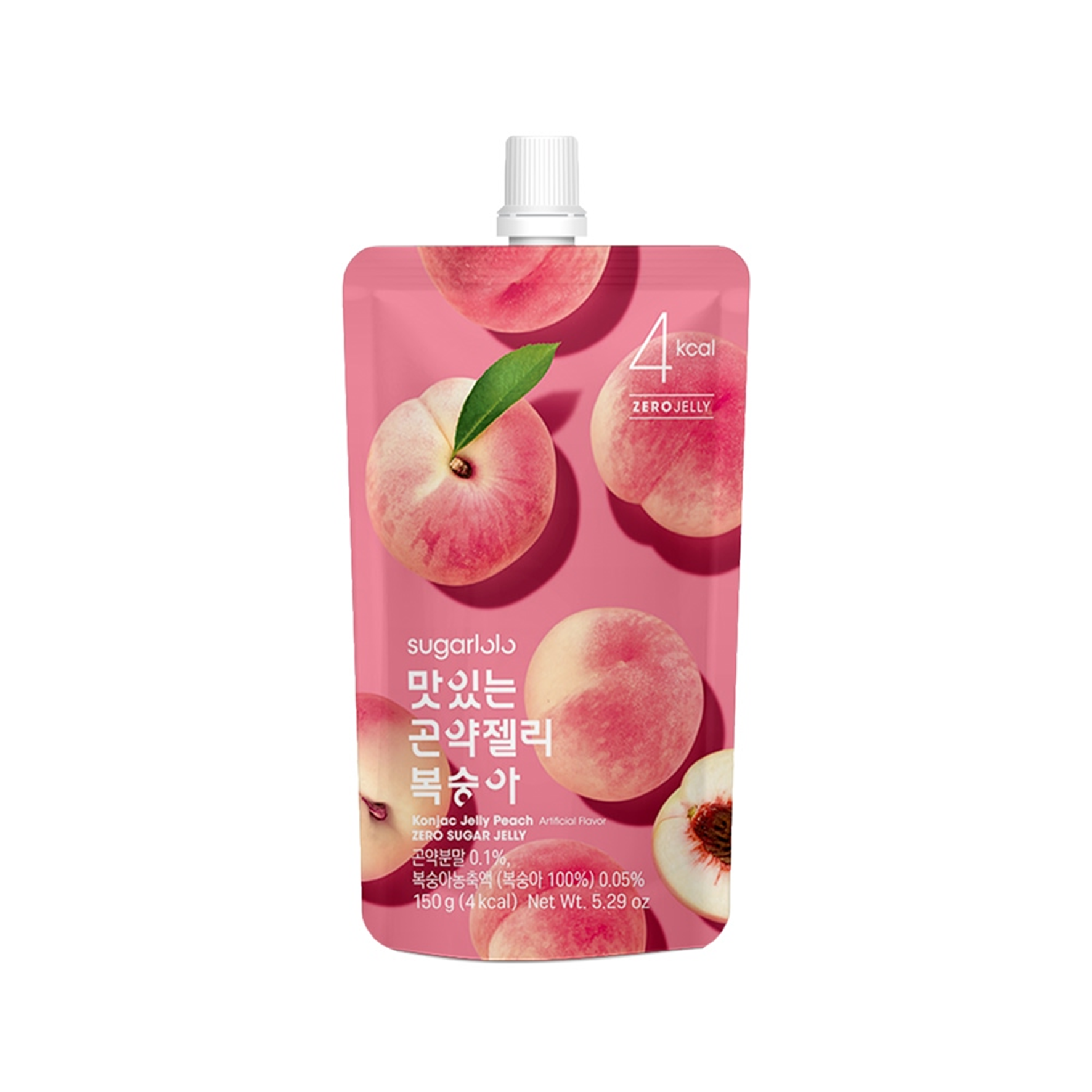 intake intake sugarlolo konjac jelly peach 5.29 oz.
