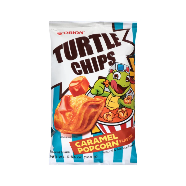 orion orion turtle chips caramel popcorn 5.64 oz.