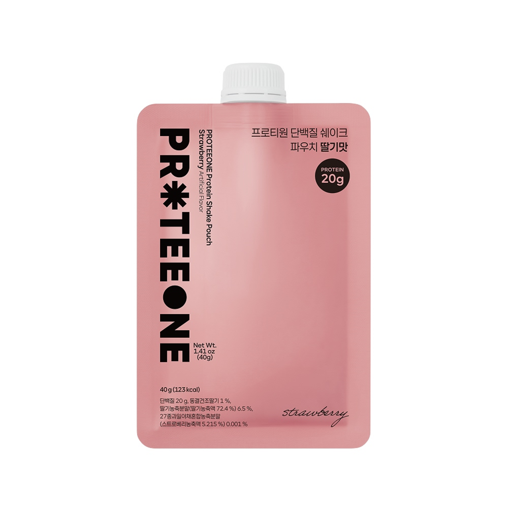 proteeone proteeone protein shake pouch strawberry 1.41 oz.