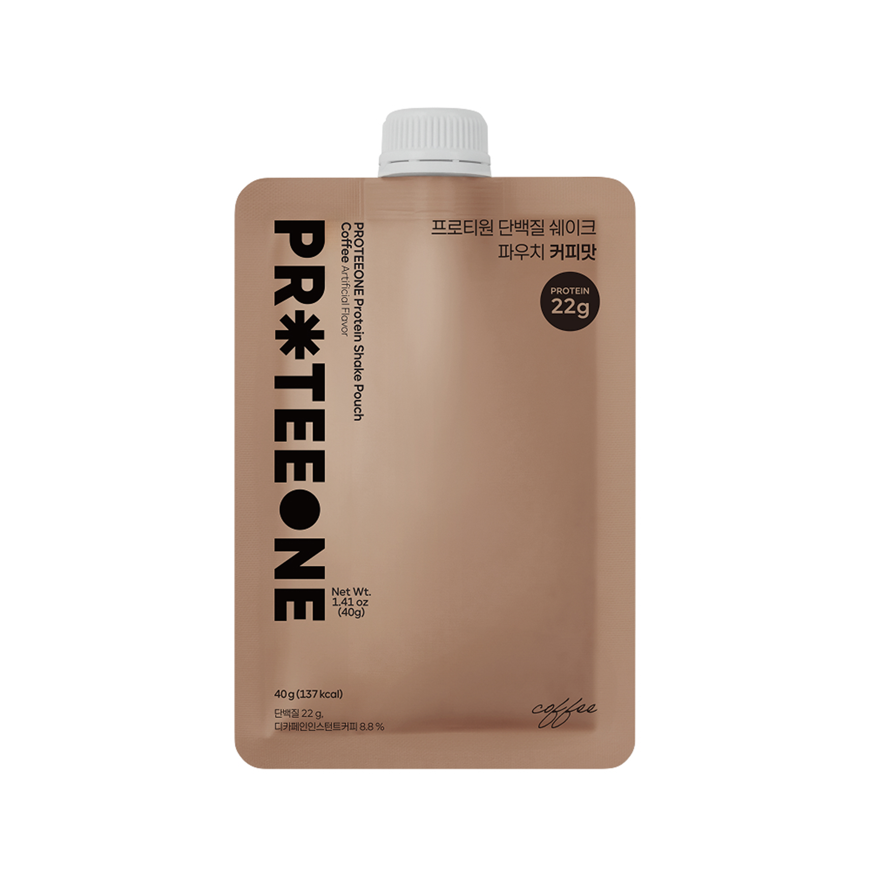 proteeone proteeone protein shake pouch coffee 1.41 oz.