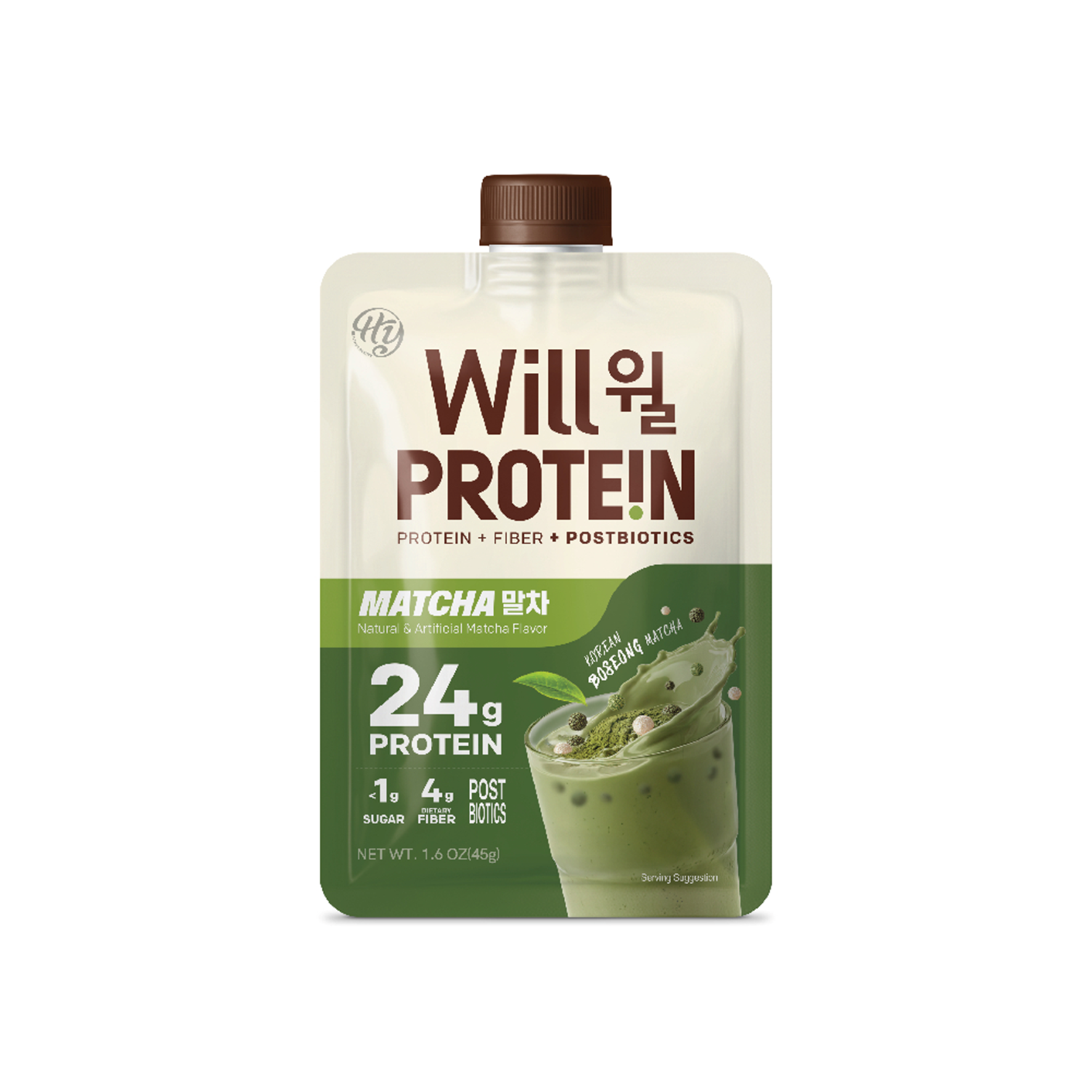 hy hy will protein shake matcha 1.6 oz.