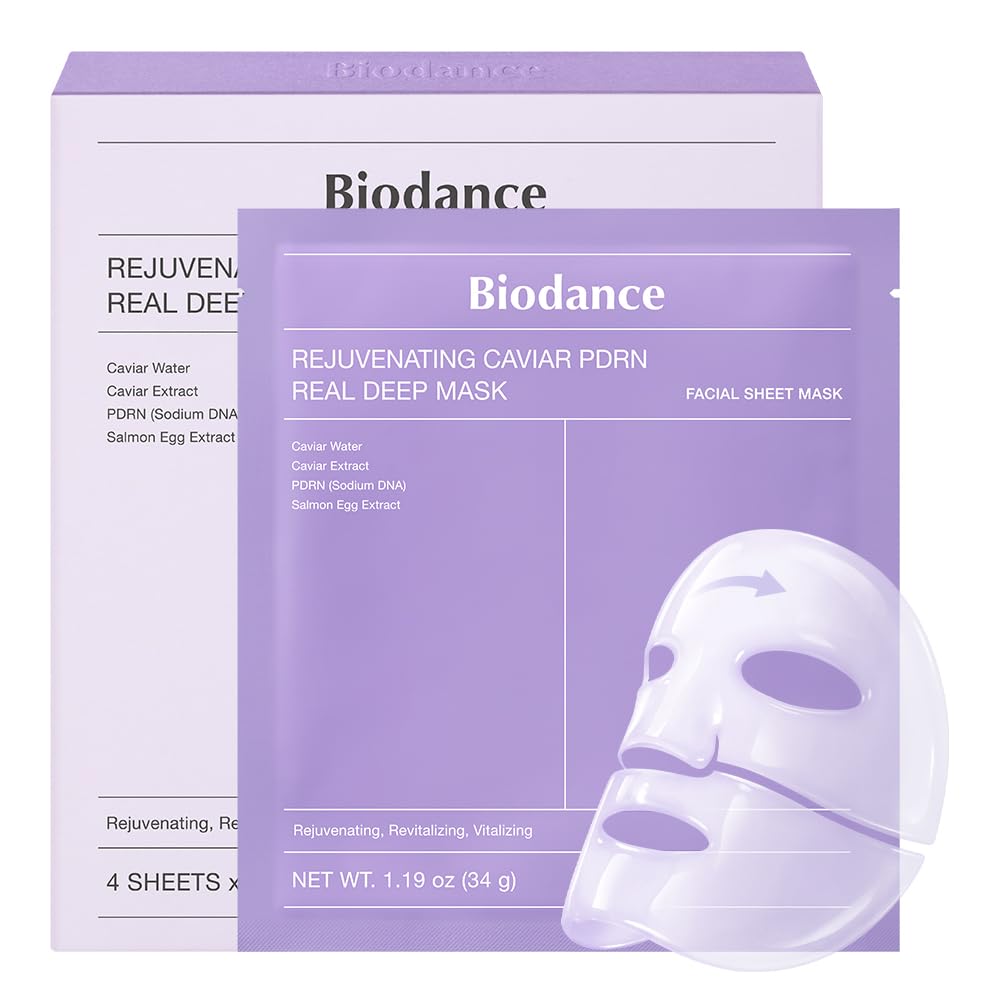 biodance biodance rejuvenating caviar pdrn real deep mask 1.19 oz. x 4ea