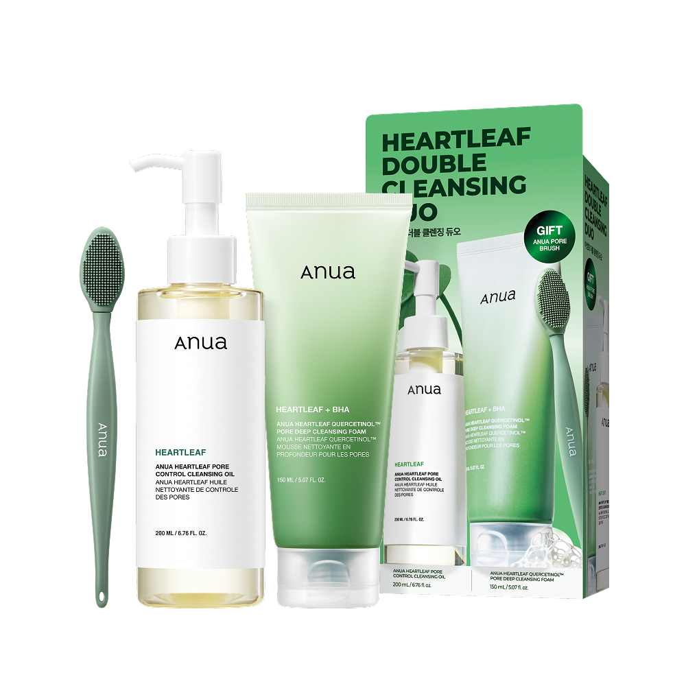 아누아 아누아 어성초 더블 클렌징 듀오 기획세트 (어성초 오일 200ml+클렌징 폼 150ml+모공 브러쉬)(역)