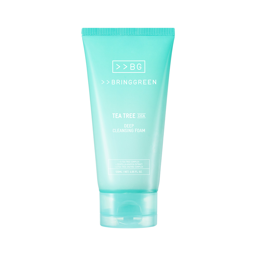 bringgreen bring green tea tree cica deep cleansing foam 4.05 fl. oz.
