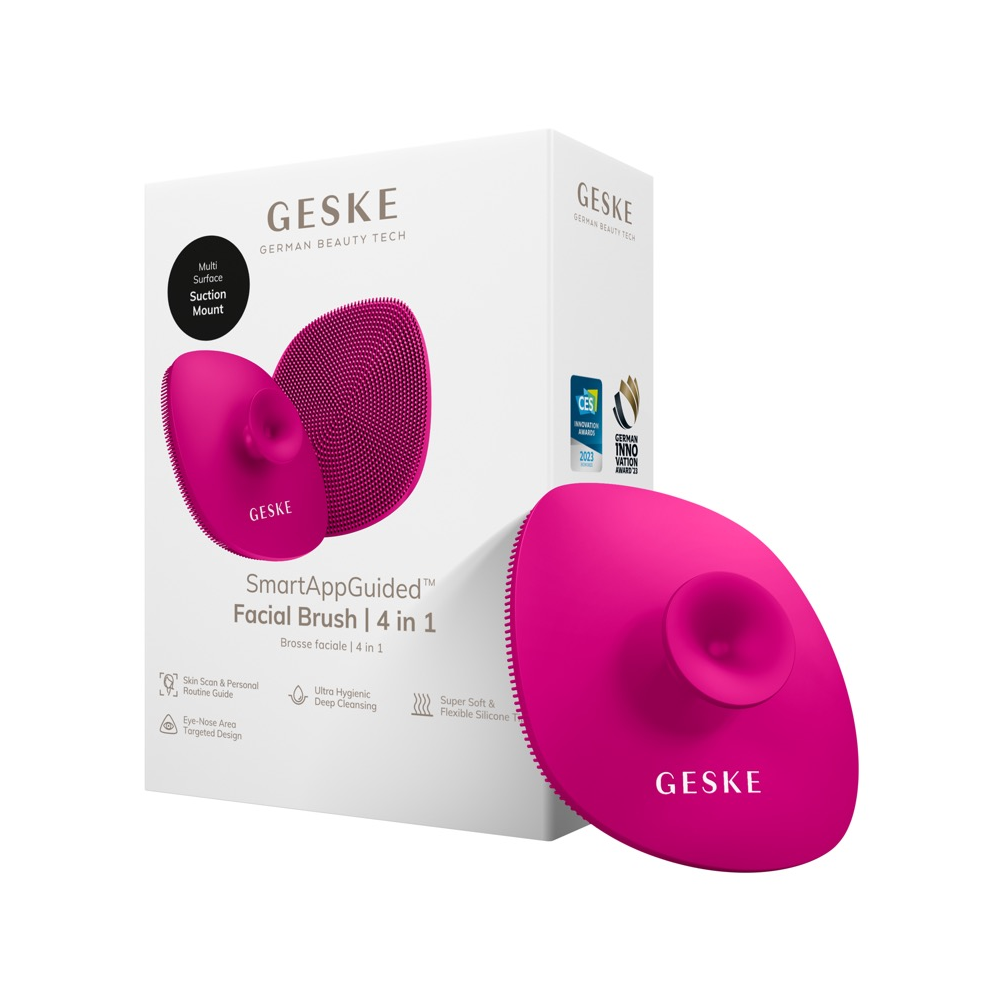 geske geske : german beauty tech facial brush 4-in-1 with handle - magenta