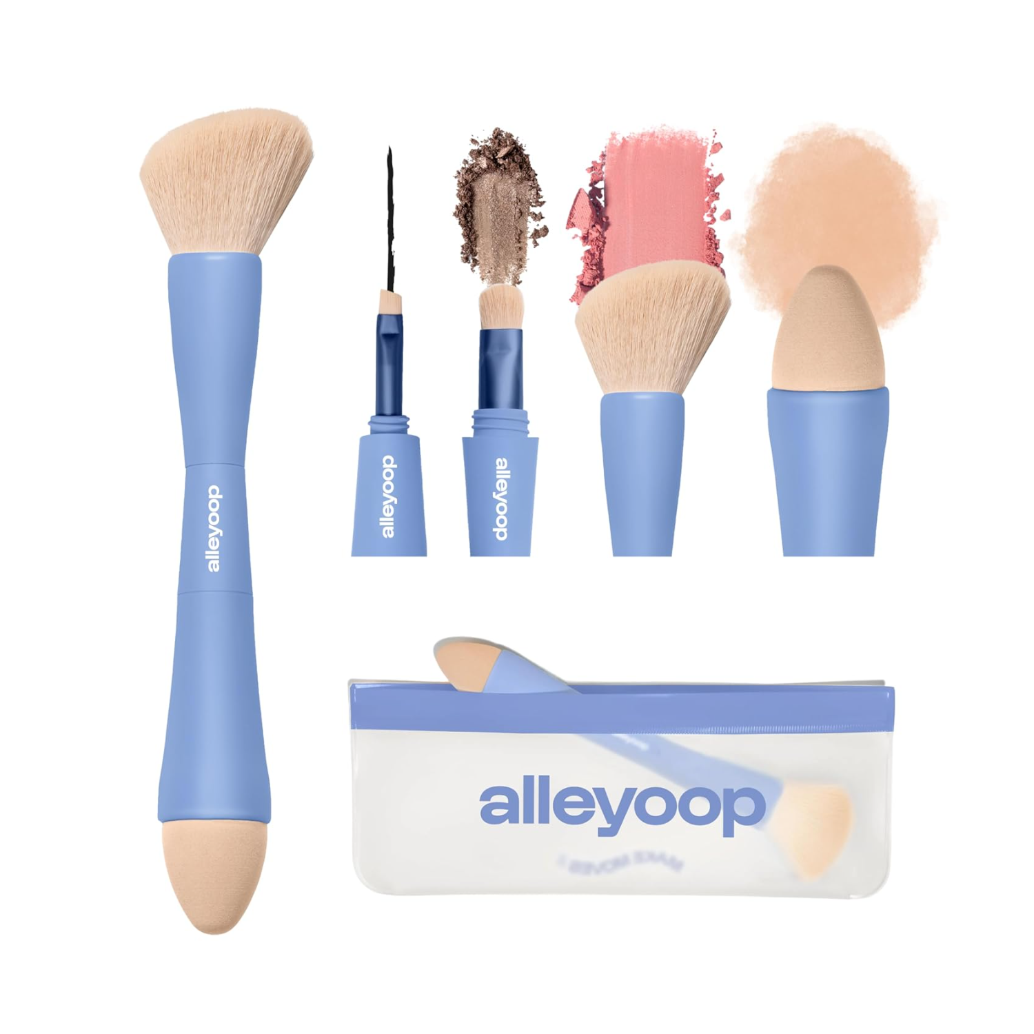alleyoop alleyoop multi-tasker 4-in-1 makeup brush set