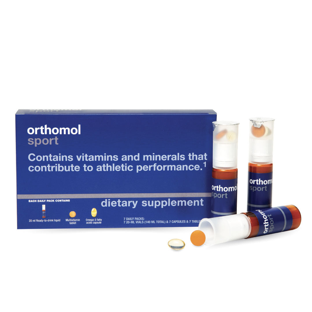 orthomol orthomol sport - advanced sports nutrition with essential vitamins, minerals, omega-3, coq10 & l-carnitine