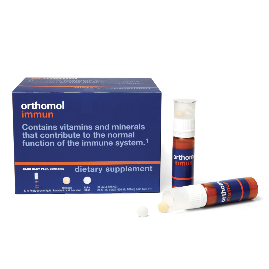 orthomol orthomol immune - daily immune system booster, vitamins a, b, c, d, e, zinc, selenium & iodine