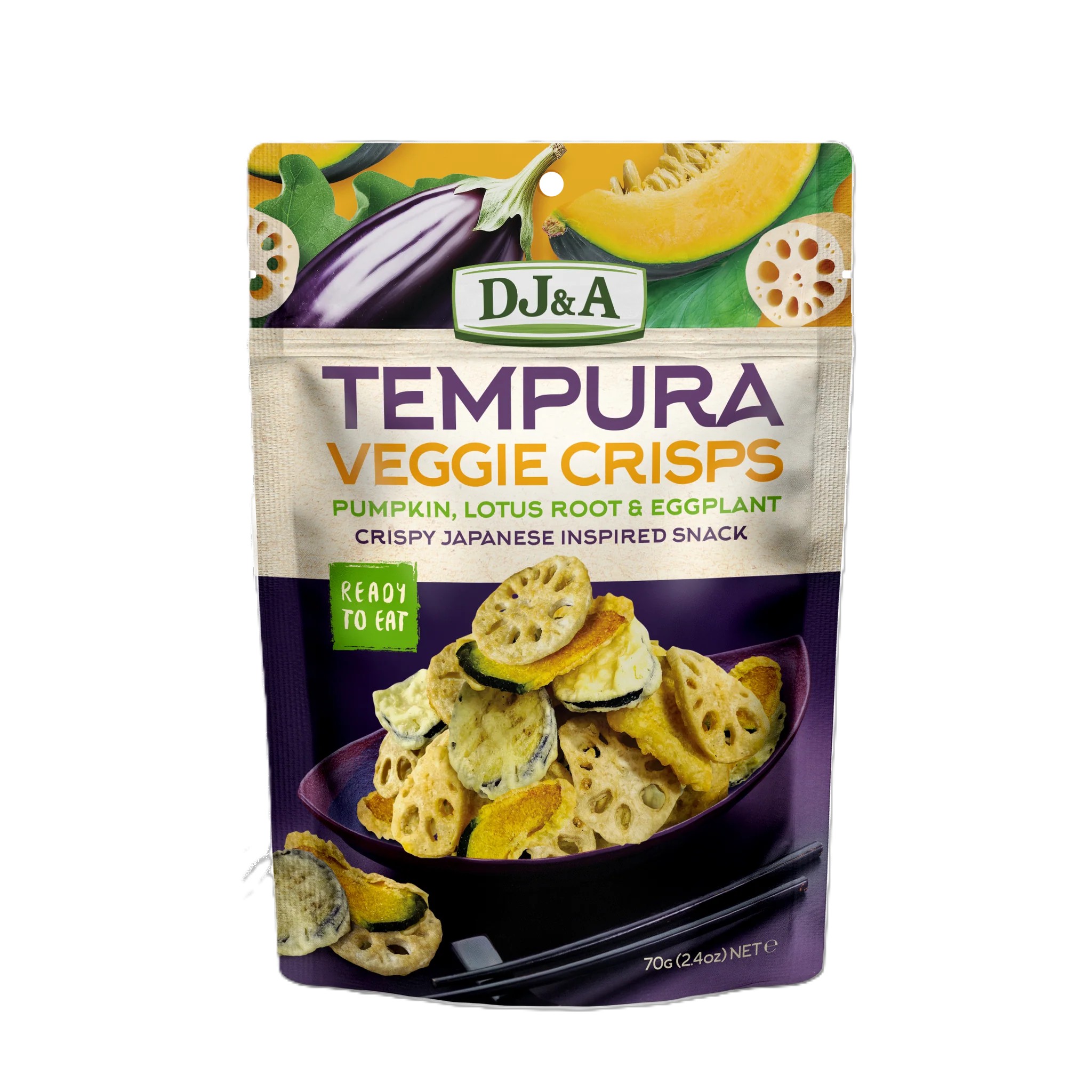 dja dj&a tempura veggie crisps 2.46 oz.