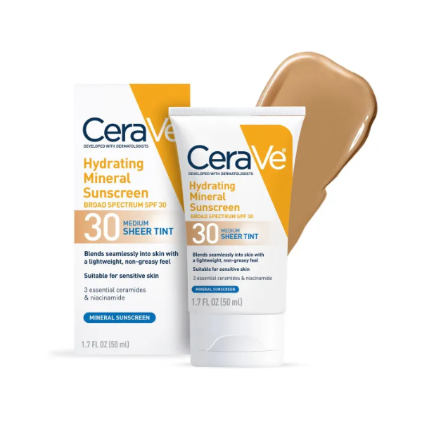 cerave cerave tinted hydrating face sunscreen spf 30 medium 1.7 fl. oz.