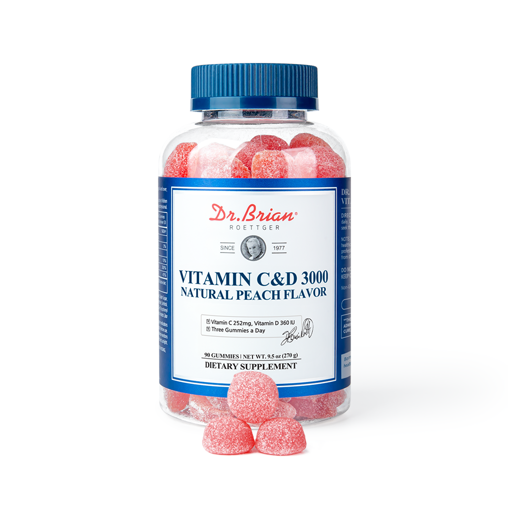 drbrian dr.brian vitamin c&d 3000 peach flavor 9.52 oz.