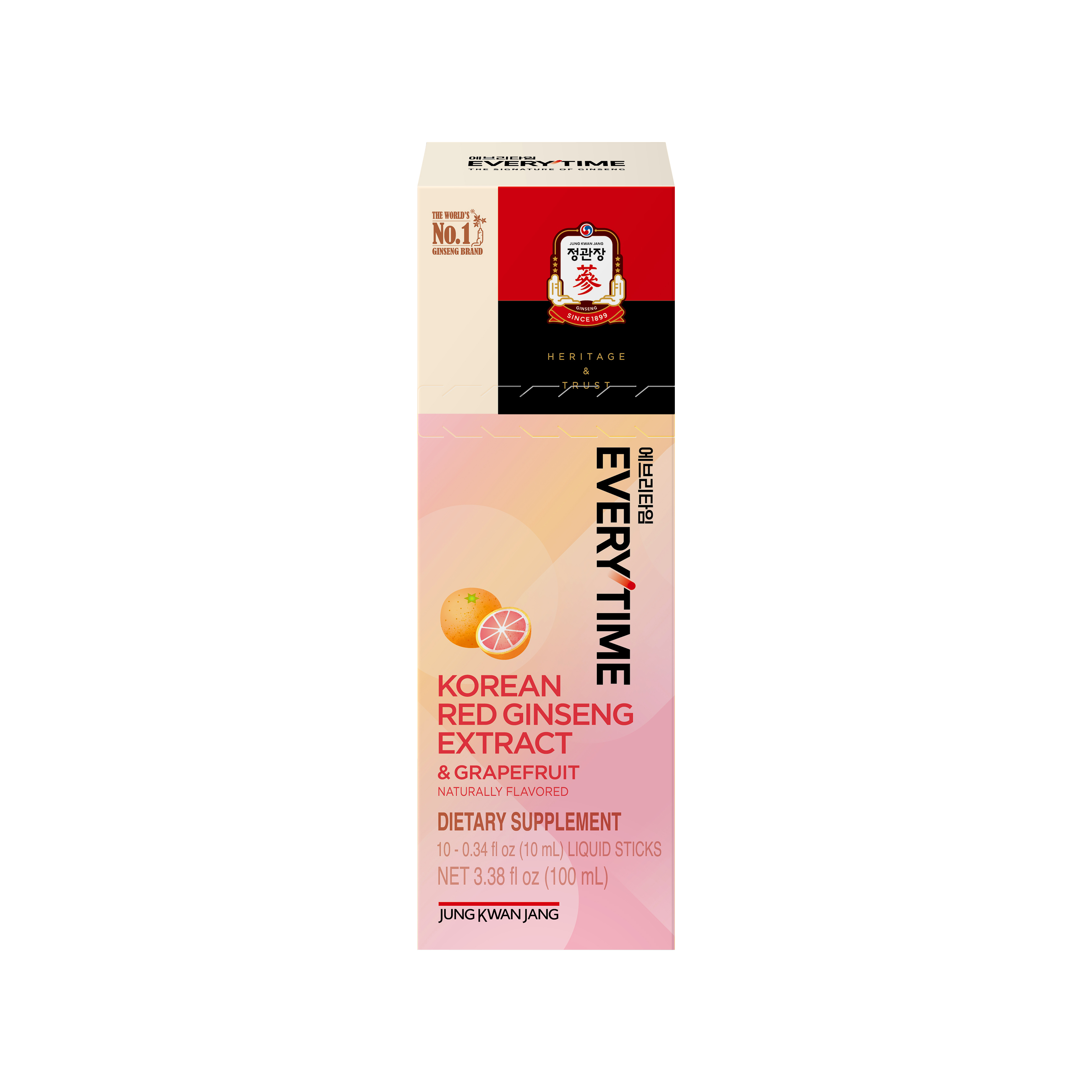 jungkwanjang jung kwan jang korean red ginseng & grapefruit 0.34 fl. oz. x 10ea