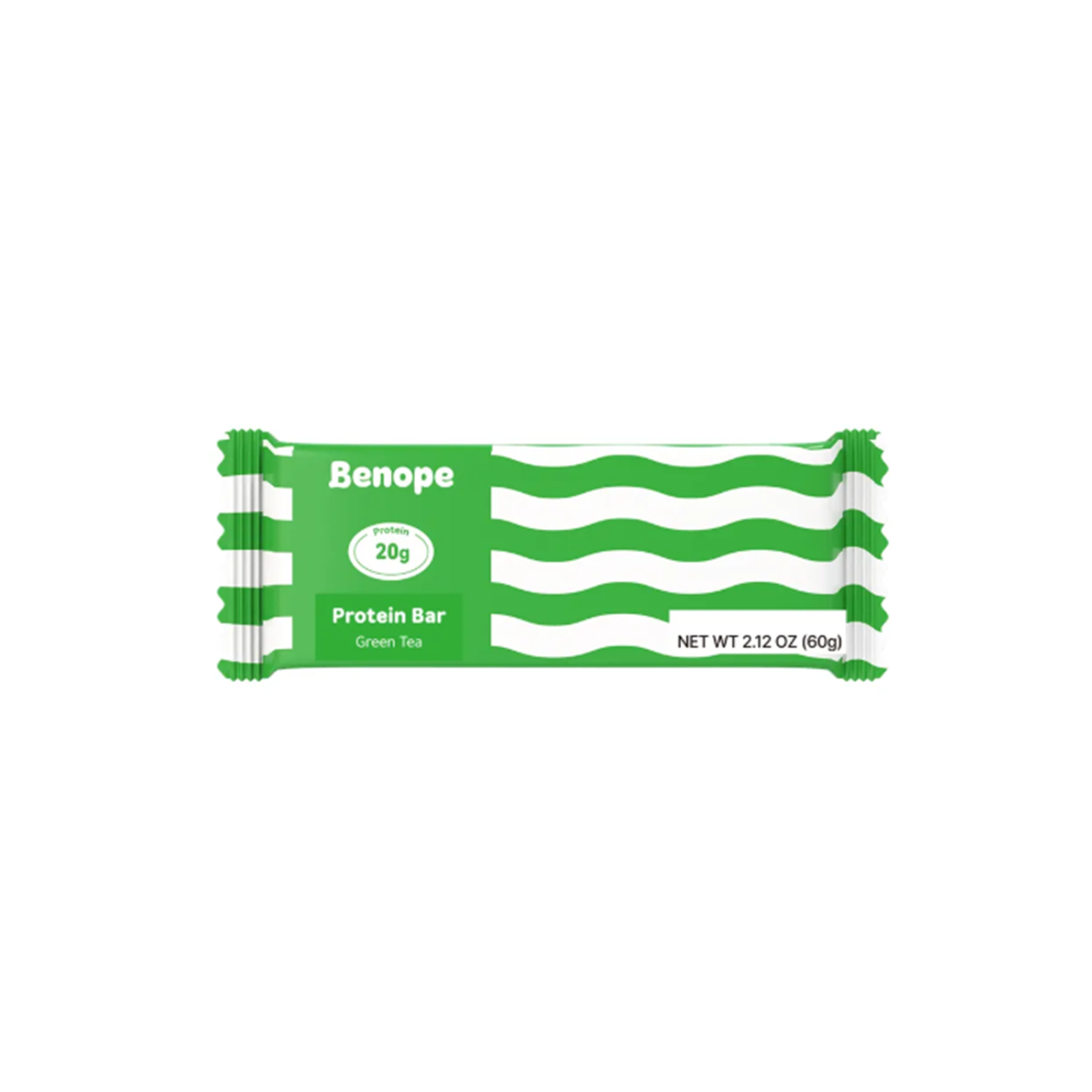 benope benope protein bar grean tea 2.1 oz.