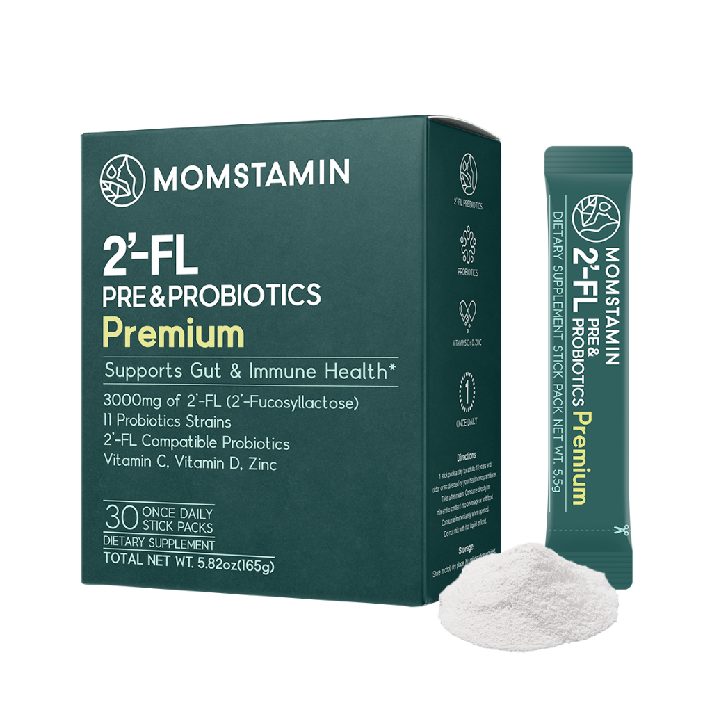 momstamin momstamin hmo 2'-fl prebiotic probiotic fiber powder stick 0.19 oz. x 30ea