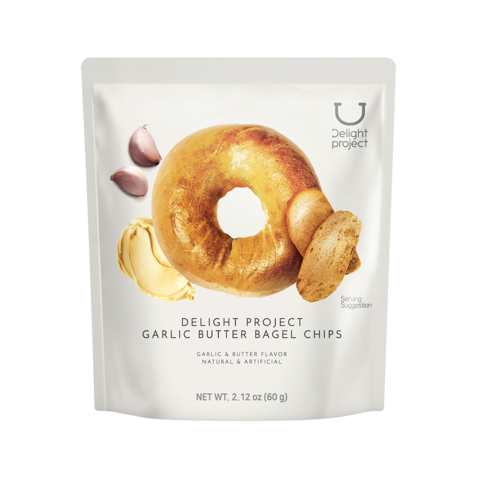 delightproject delight project garlic butter bagel chip 2.12 oz.