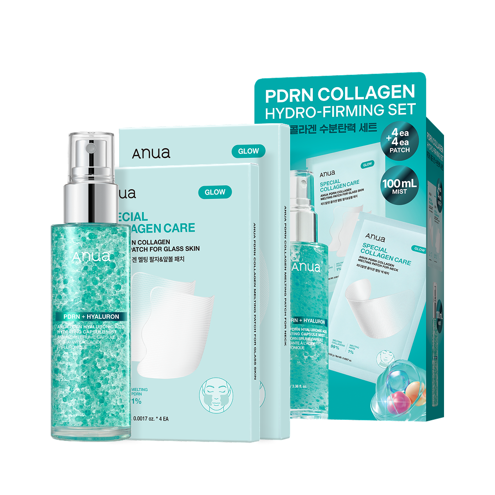anua anua pdrn hyaluronic acid hydrating capsule mist 3.38 fl. oz. + melting patch 8ct set