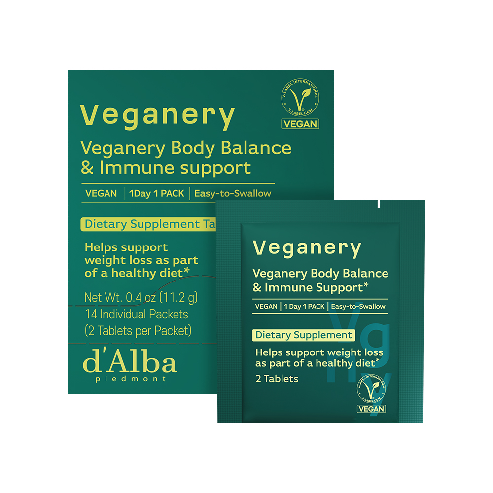 veganerybydalba veganery by d'alba body balance & immune dietary supplement tablets 0.4 oz.