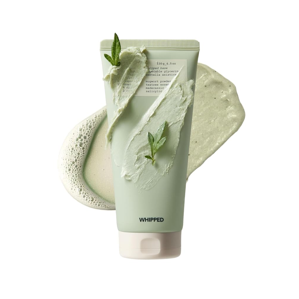 whipped whipped mugwort tea tree face mask cleanser + madecassoside 4.5 oz.
