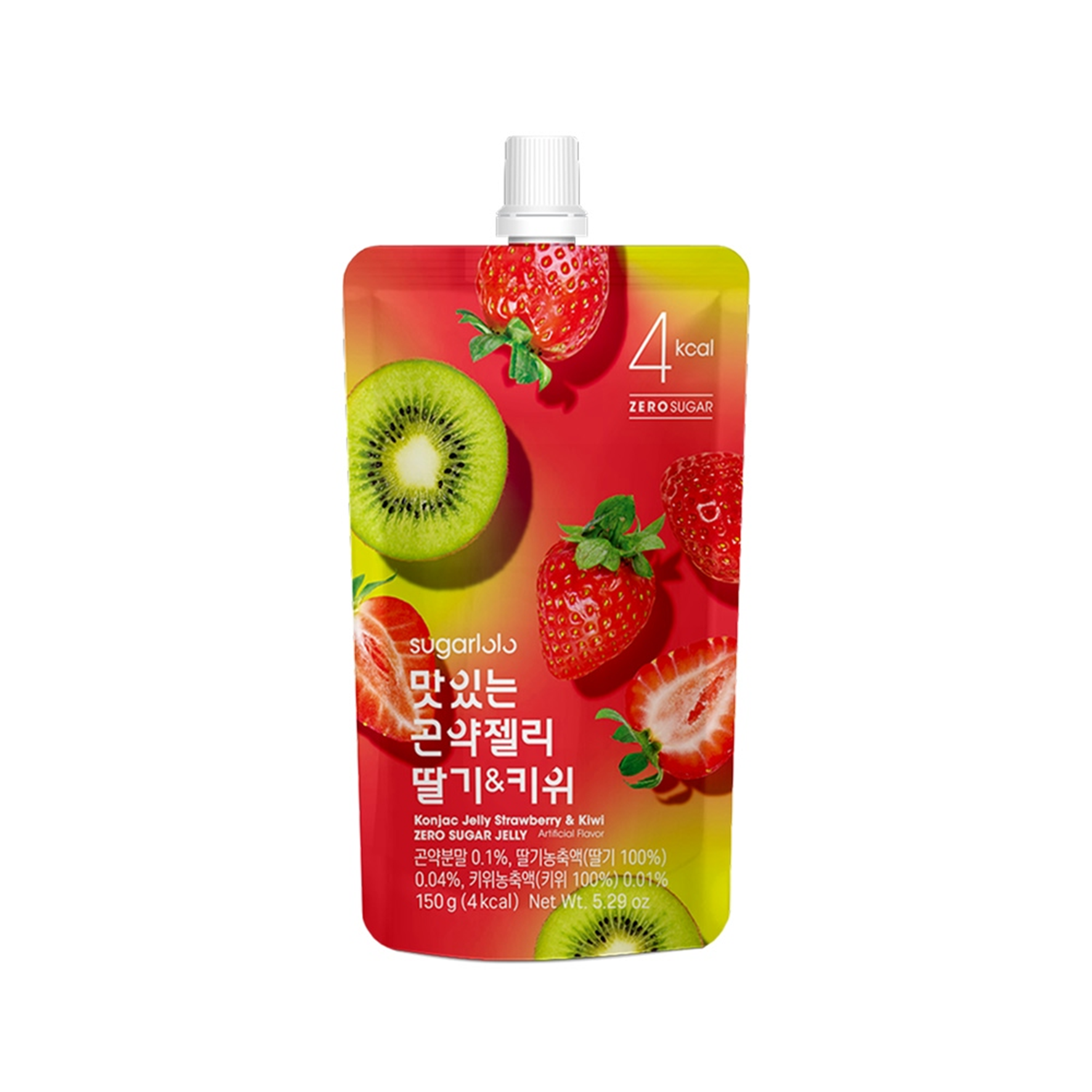 intake intake sugarlolo konjac jelly strawberry & kiwi 5.29 oz.