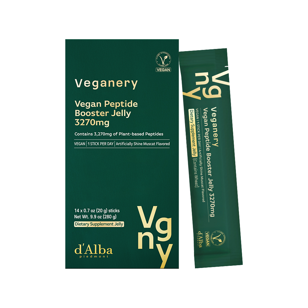 veganerybydalba veganery by d'alba vegan peptide booster jelly 3270mg dietary supplement 0.7 oz. x 14ea