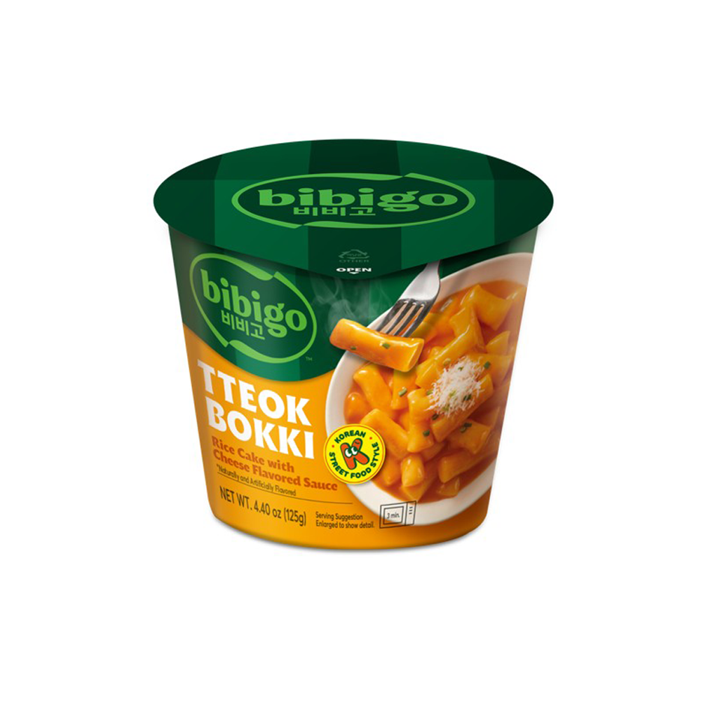 bibigo cj bibigo tteokbokki cup cheese 4.40 oz.