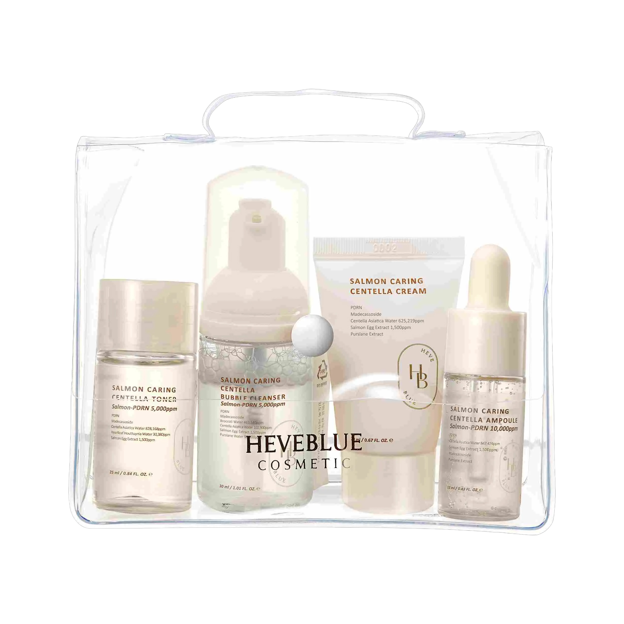 heveblue heveblue salmon skincare travel kit 2.95 fl. oz.