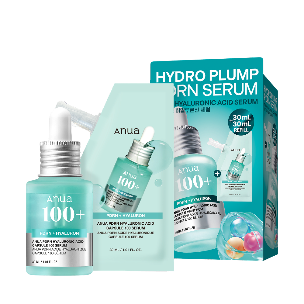 anua anua pdrn hyaluronic acid capsule 100 serum refill set 2.02 fl. oz.