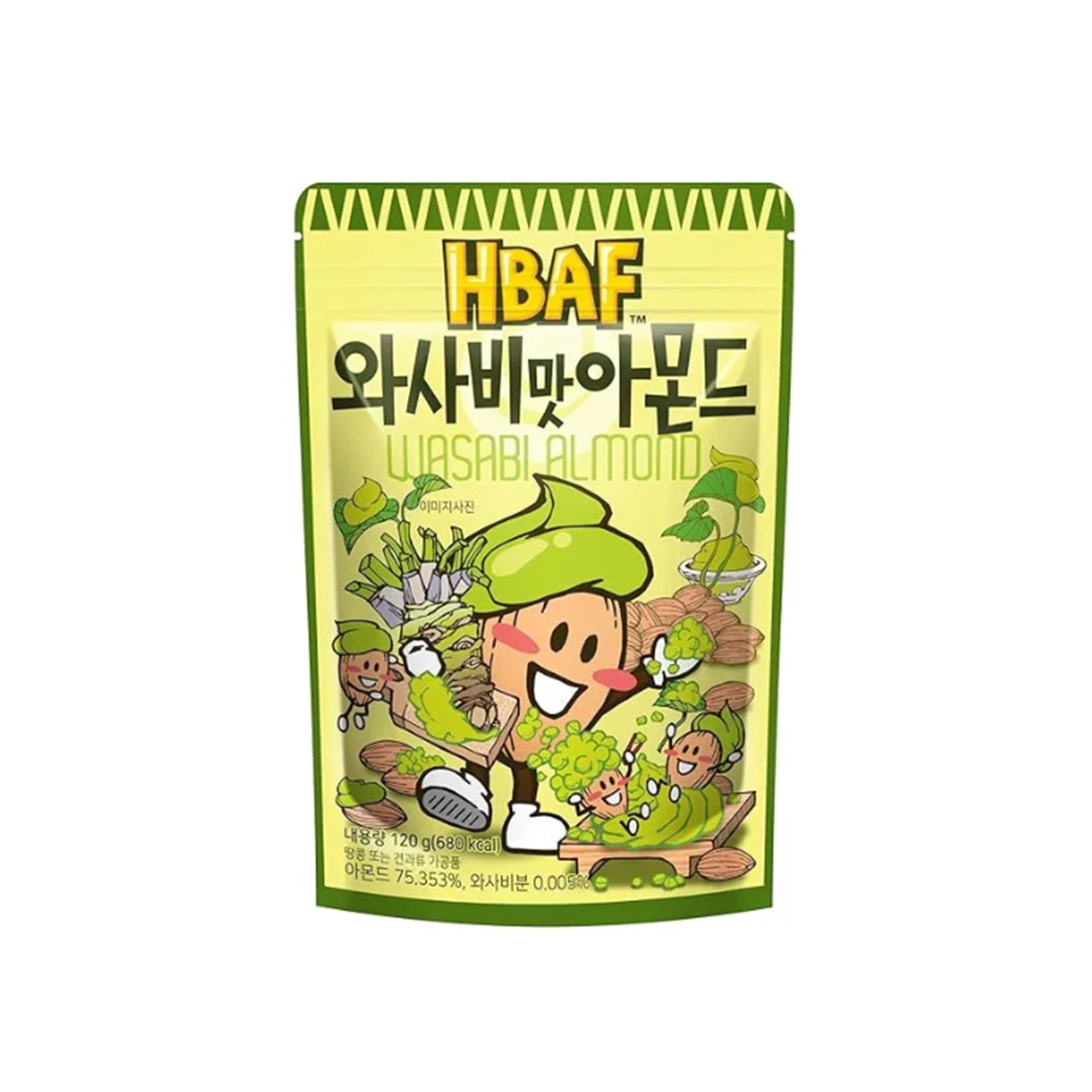 hbaf hbaf wasabi flavor almond 4.23 oz.